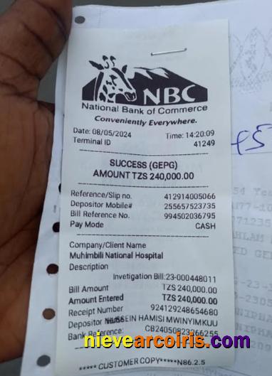 Canada NBC bank payment receipt